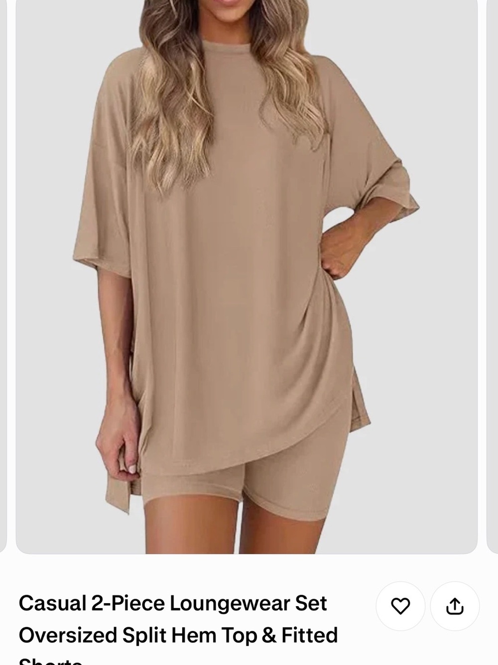 Everyday Oversized Split-Hem Tunic Top in Taupe - Women's Lounge